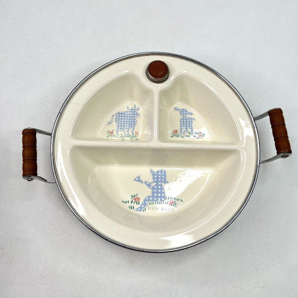 Vintage Excello Chromium Baby Food Dish Warmer Dish